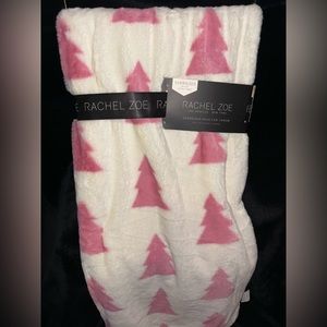 Pink Tree Blanket Rachel Zoe Oversized Faux Fur Throw NEW